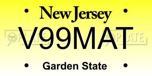 V99MAT New Jersey License Plate