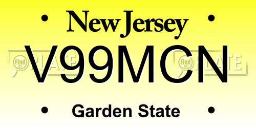 V99MCN New Jersey License Plate