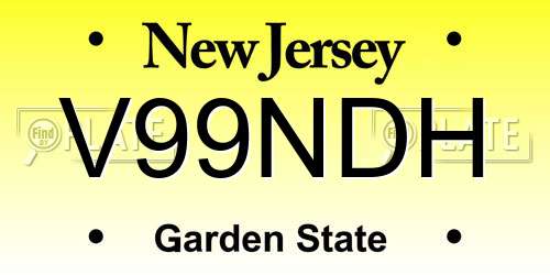 V99NDH New Jersey License Plate