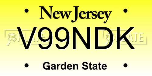 V99NDK New Jersey License Plate