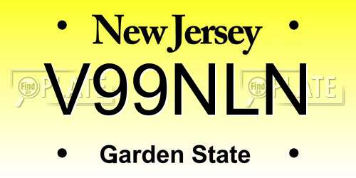 V99NLN New Jersey License Plate
