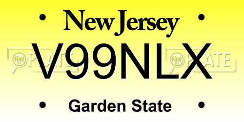 V99NLX New Jersey License Plate