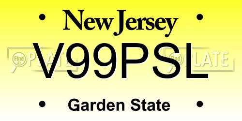 V99PSL New Jersey License Plate