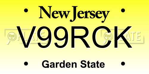 V99RCK New Jersey License Plate