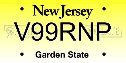 V99RNP New Jersey License Plate