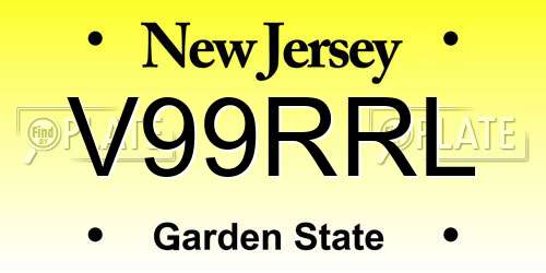 V99RRL New Jersey License Plate