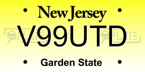 V99UTD New Jersey License Plate