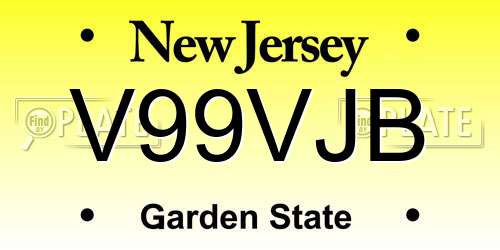 V99VJB New Jersey License Plate
