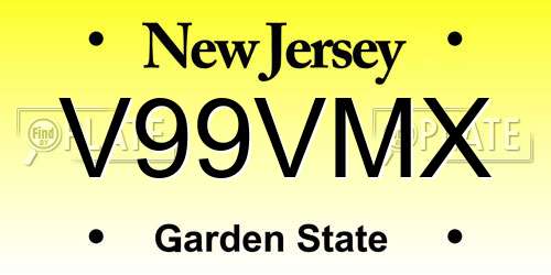 V99VMX New Jersey License Plate