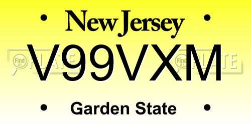 V99VXM New Jersey License Plate
