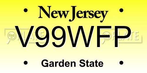 V99WFP New Jersey License Plate