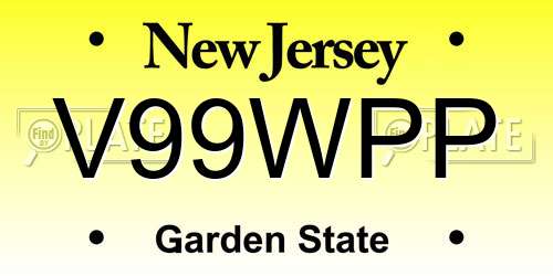 V99WPP New Jersey License Plate