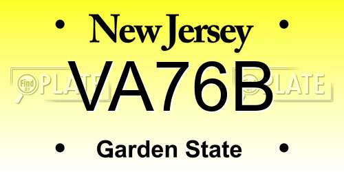 VA76B New Jersey License Plate