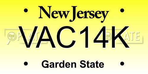VAC14K New Jersey License Plate