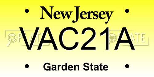 VAC21A New Jersey License Plate