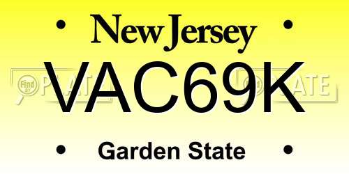VAC69K New Jersey License Plate