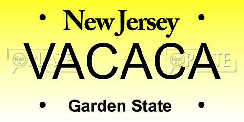 VACACA New Jersey License Plate