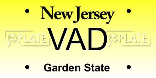 VAD New Jersey License Plate
