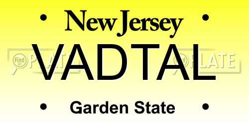 VADTAL New Jersey License Plate