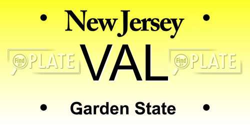 VAL New Jersey License Plate