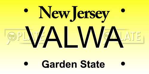 VALWA New Jersey License Plate