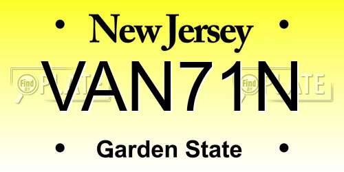 VAN71N New Jersey License Plate