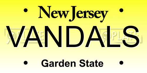 VANDALS New Jersey License Plate