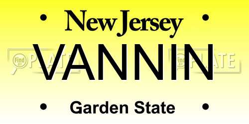 VANNIN New Jersey License Plate