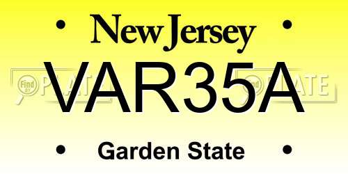 VAR35A New Jersey License Plate