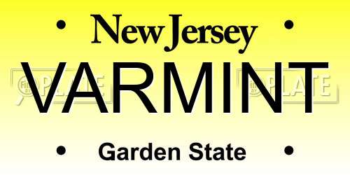 VARMINT New Jersey License Plate