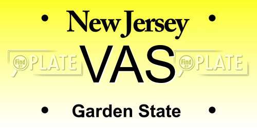 VAS New Jersey License Plate