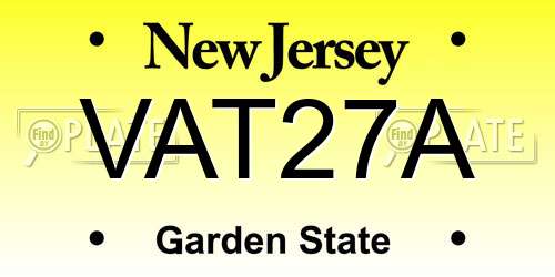 VAT27A New Jersey License Plate