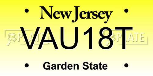 VAU18T New Jersey License Plate