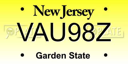 VAU98Z New Jersey License Plate