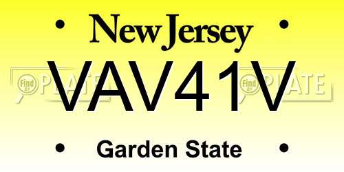 VAV41V New Jersey License Plate