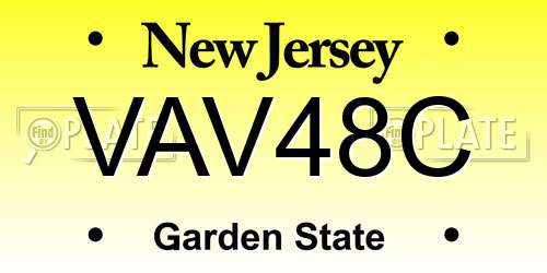 VAV48C New Jersey License Plate