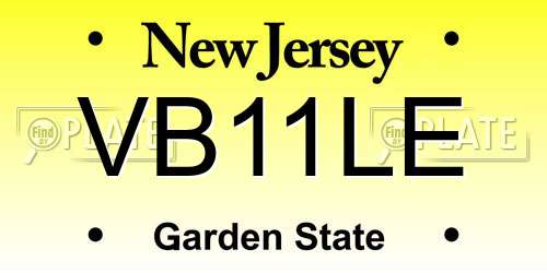 VB11LE New Jersey License Plate