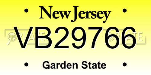 VB29766 New Jersey License Plate