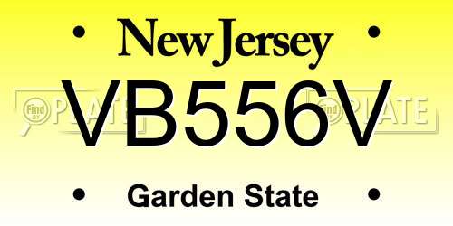 VB556V New Jersey License Plate