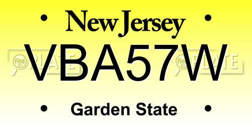 VBA57W New Jersey License Plate