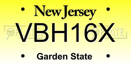 VBH16X New Jersey License Plate