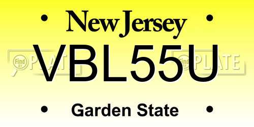 VBL55U New Jersey License Plate