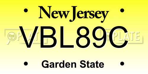 VBL89C New Jersey License Plate