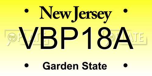 VBP18A New Jersey License Plate