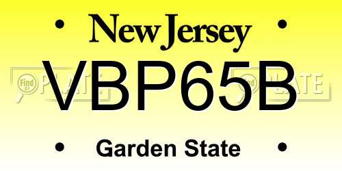 VBP65B New Jersey License Plate