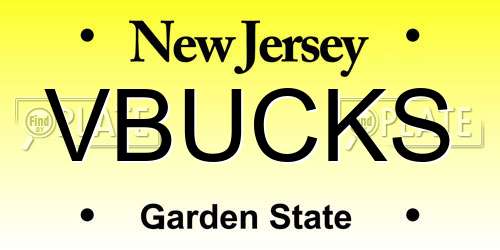 VBUCKS New Jersey License Plate