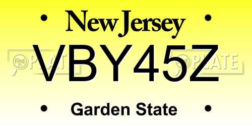 VBY45Z New Jersey License Plate