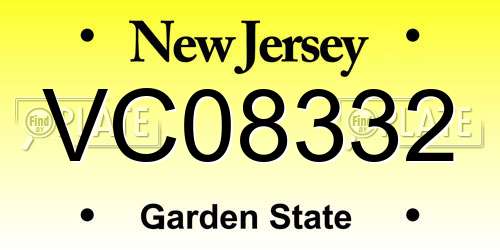 VC08332 New Jersey License Plate