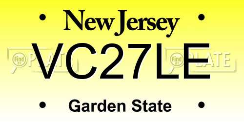 VC27LE New Jersey License Plate