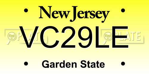 VC29LE New Jersey License Plate